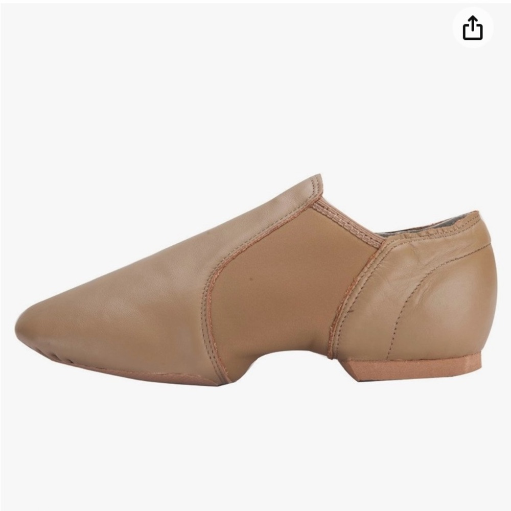 Linodes Unisex Leather Upper Jazz Shoe Slip-on for Women and Men's Dance Shoes
